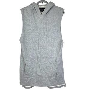 Zanerobe 100% Cotton French Terry Sleeveless Elongated Hoodie, Size Medium, EUC